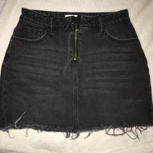 Black denim skirt